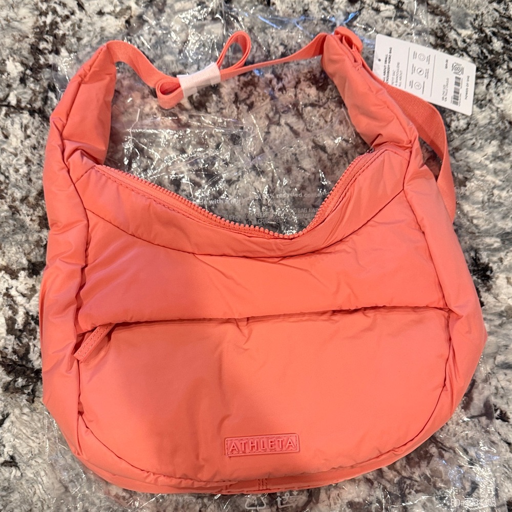 Athleta all about small crossbody hobo bag mimosa pink NWT